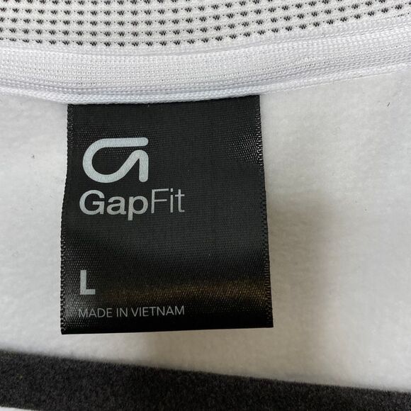 NWT Gap Fit White Grey Full Zip Hooded Jacket - Picture 6 of 7